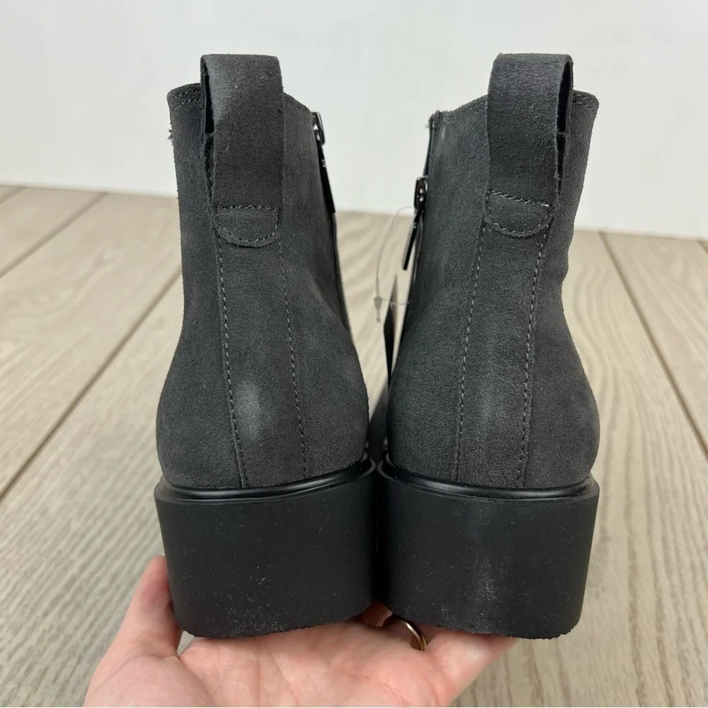 Aqua College Women's Loretta Waterproof Suede Booties 11M Dark Grey $130